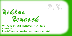 miklos nemcsek business card